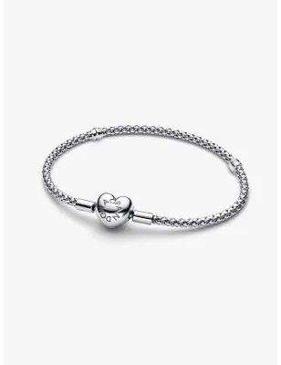 Bracciale Maglia Geometrica Chiusura Cuore cm.18 Donna Pandora