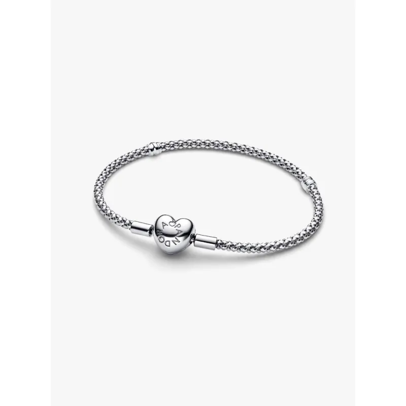 Bracciale Maglia Geometrica Chiusura Cuore cm.18 Donna Pandora Bracciale Maglia Geometrica Chiusura Cuore cm.18 Donna Pandora