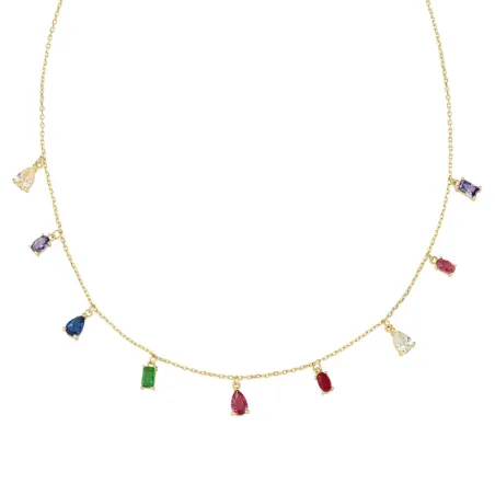 Collana Chandelier Arcobaleno Dorata Donna Amen