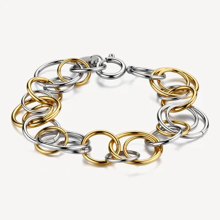 Bracciale Aura Bicolore Cerchi Intersecati Donna Brosway
