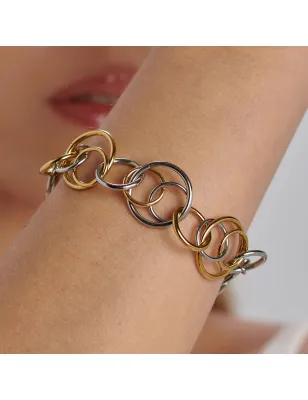 Bracciale Aura Bicolore Cerchi Intersecati Donna Brosway