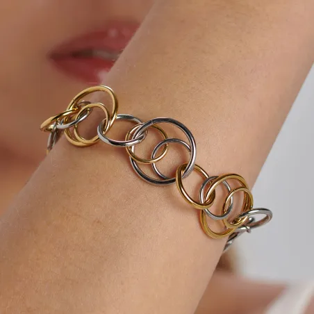 Bracciale Aura Bicolore Cerchi Intersecati Donna Brosway