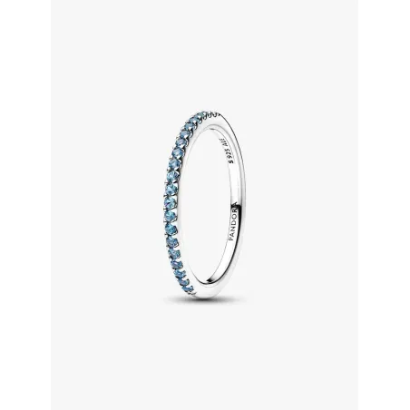 Anello Pavè Fascia Sottile Azzurro mis.56 Donna Pandora