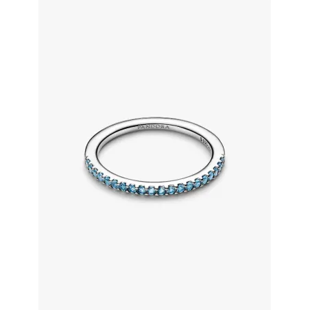 Anello Pavè Fascia Sottile Azzurro mis.56 Donna Pandora