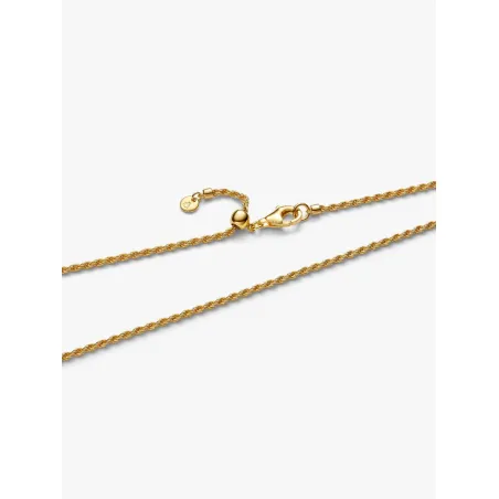 Collana Dorata Catenina Corda Intrecciata cm.45 Donna Pandora