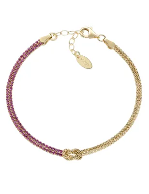 Bracciale Nodo d'Amore Dorato con Zirconi Rossi Donna Amen - category_name - XDMG De Marchi Gianotti