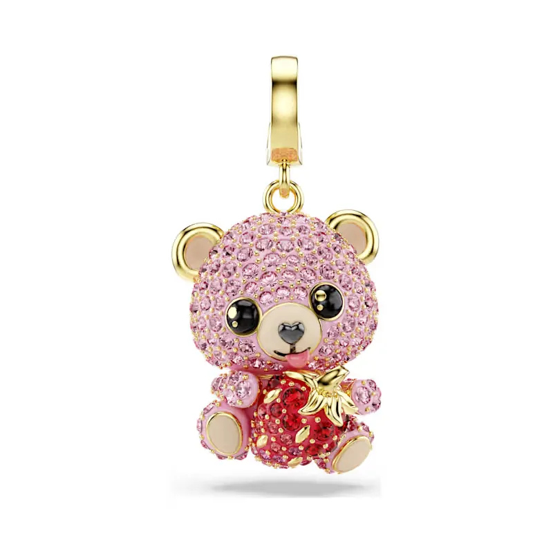 Charm Idyllia Orsetto Rosa Placcato color Oro Donna Swarovski Charm Idyllia Orsetto Rosa Placcato color Oro Donna Swarovski