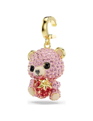 Charm Idyllia Orsetto Rosa Placcato color Oro Donna Swarovski