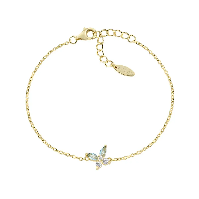 Bracciale Petali Blu London Dorato Donna Amen Bracciale Petali Blu London Dorato Donna Amen