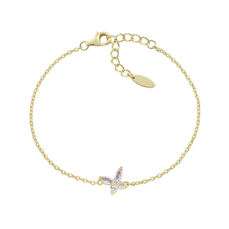Bracciale Petali Lilla Dorato Donna Amen Bracciale Petali Lilla Dorato Donna Amen