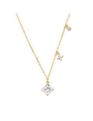COLLANA DORATA TRIS DI ZIRCONI BIANCHI DONNA AMEN