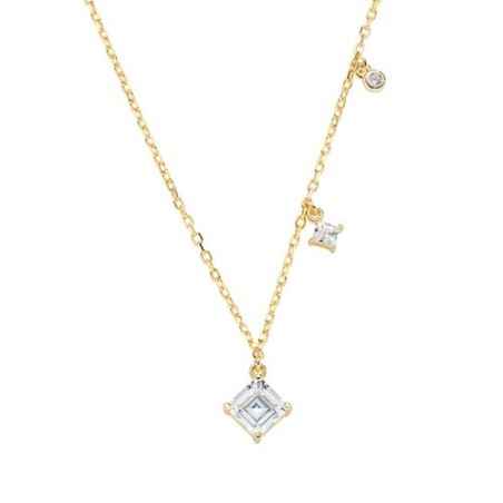 COLLANA DORATA TRIS DI ZIRCONI BIANCHI DONNA AMEN CL3DIGB3 Amen