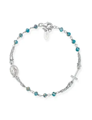 Bracciale Rosario Cristalli Verde Petrolio Amen - category_name - XDMG De Marchi Gianotti