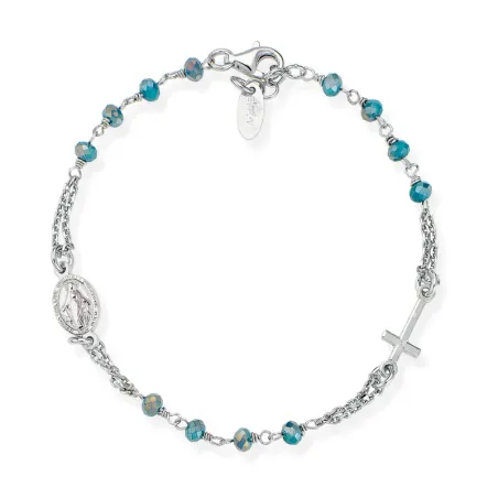 Bracciale Rosario Cristalli Verde Petrolio Amen - category_name - XDMG De Marchi Gianotti