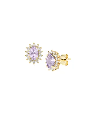 Orecchini Royal Lady Mini Dorati con Zircone Lilla Donna Amen - category_name - XDMG De Marchi Gianotti