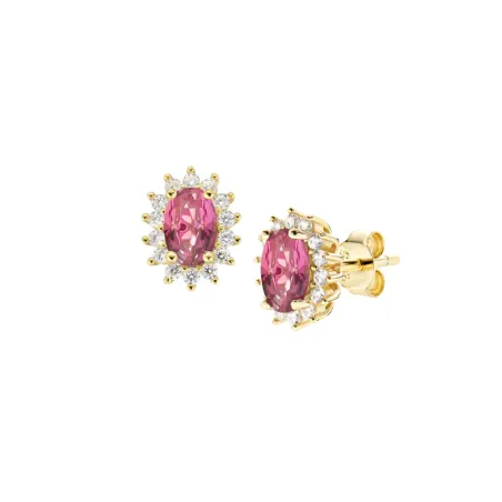 Orecchini Royal Lady Mini Dorati con Zircone Rosso Ciliegia Donna Amen