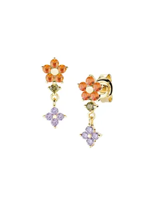 Orecchini Pendenti Primula Arancione Dorati Donna Amen - category_name - XDMG De Marchi Gianotti