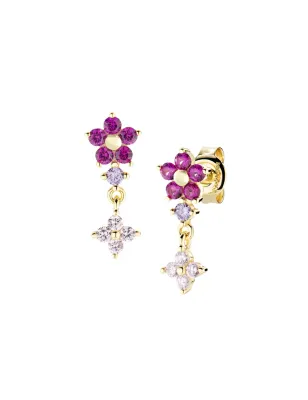 Orecchini Pendenti Primula Fucsia Dorati Donna Amen - category_name - XDMG De Marchi Gianotti