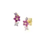 Orecchini a Lobo Primula Fucsia Dorati Donna Amen