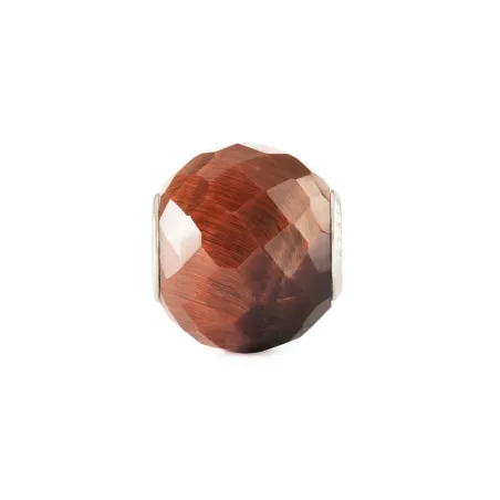 Bead Occhio di Tigre Rosso Rotondo Sfaccettato Trollbeads