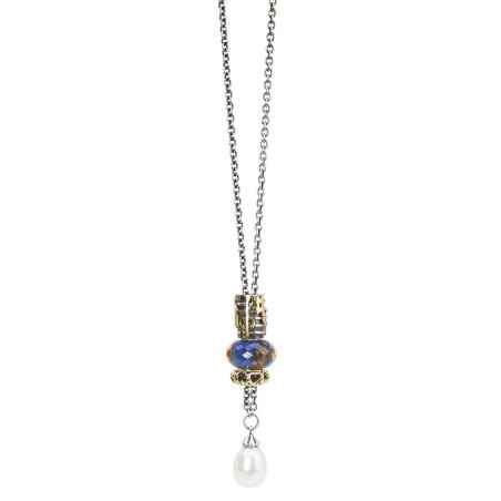 Collana d'Argento con Perla 80cm Donna Trollbeads