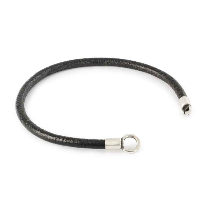 Bracciale PELLE E ARGENTO NERO 21CM Trollbeads Bracciale PELLE E ARGENTO NERO 21CM Trollbeads