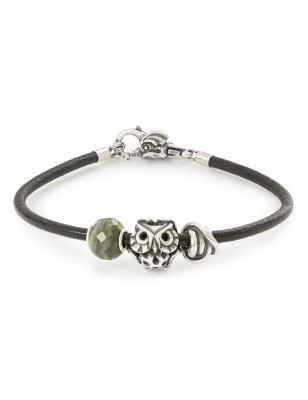 Bracciale PELLE E ARGENTO NERO 21CM Trollbeads