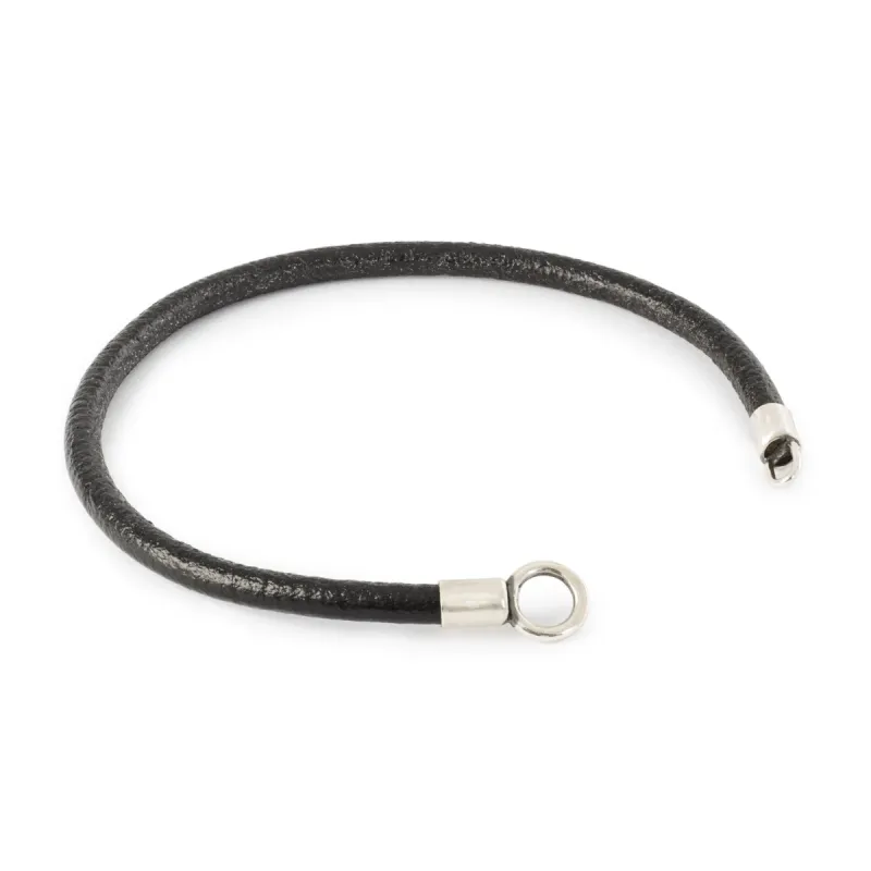 Bracciale in Pelle e Argento, Nero, mis.19 cm Trollbeads Bracciale in Pelle e Argento, Nero, mis.19 cm Trollbeads
