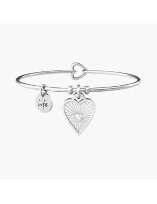 BRACCIALE RIGIDO CON CUORE E SCRITTA LOVE KIDULT