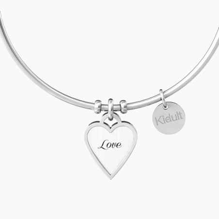 BRACCIALE RIGIDO CON CUORE E SCRITTA LOVE KIDULT