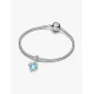 Charm Pendente Pendente Delfini e Cuore Vetro di Murano Pandora