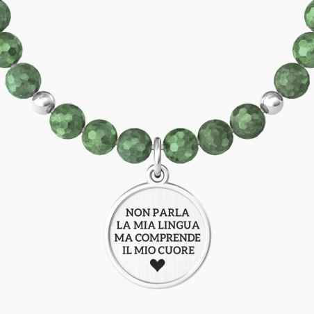 BRACCIALE ELASTICO GIADA VERDE E CIONDOLO PETS KIDULT