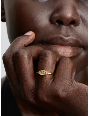 Anello Dorato Sigillo Piccolo con Pietre Luminose m.56 Pandora - category_name - XDMG De Marchi Gianotti