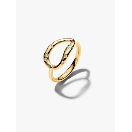 Anello Ovale Linea Sinuosa con Pietre Luminose m.56 Pandora - category_name - XDMG De Marchi Gianotti