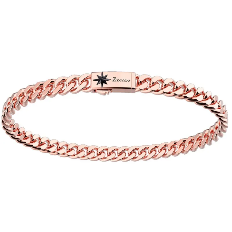 Bracciale a grumette in Argento finitura Oro rosa Uomo Zancan