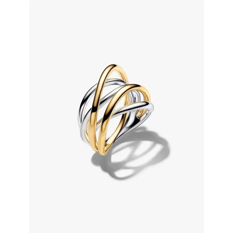 Anello Linee Intrecciate Bicolore m.54 Donna Pandora Anello Linee Intrecciate Bicolore m.54 Donna Pandora