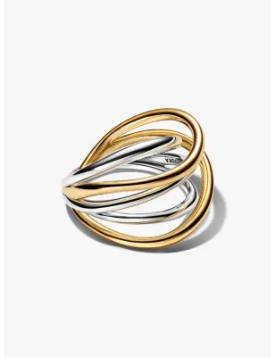Anello Linee Intrecciate Bicolore m.54 Donna Pandora