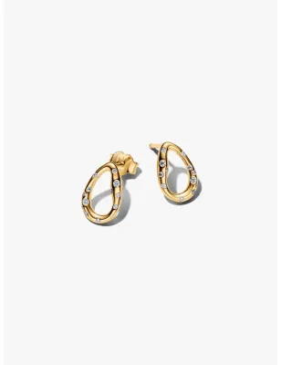 Orecchini Ovale Linea Sinuosa con Pietre Luminose Pandora - category_name - XDMG De Marchi Gianotti
