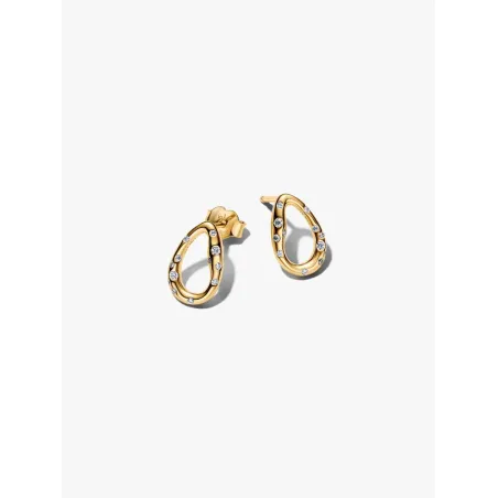 Orecchini Ovale Linea Sinuosa con Pietre Luminose Pandora - category_name - XDMG De Marchi Gianotti