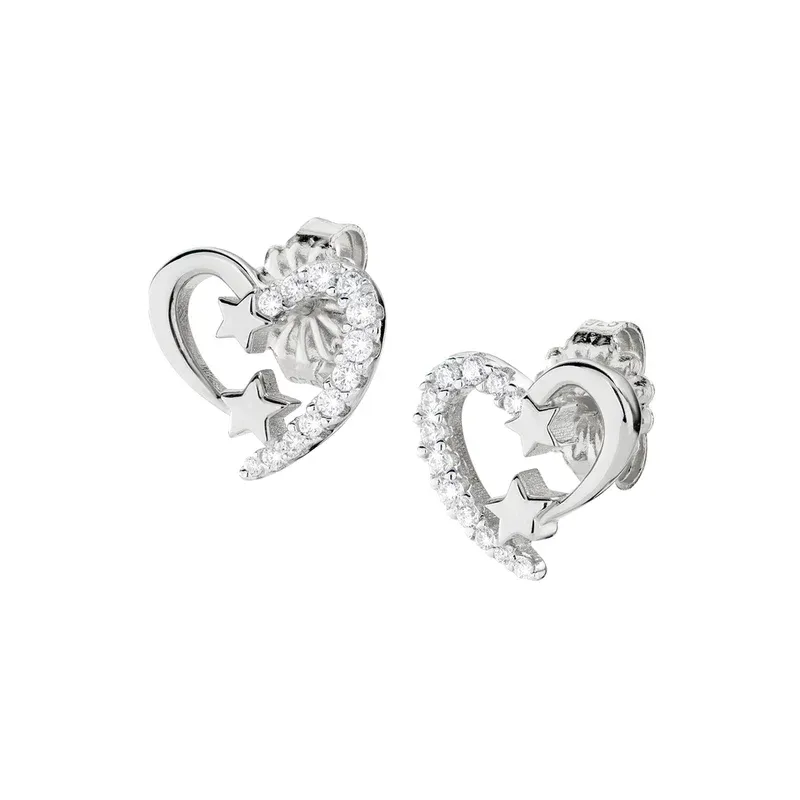 Orecchini Cuore in Argento con Zirconi Donna Amen Orecchini Cuore in Argento con Zirconi Donna Amen