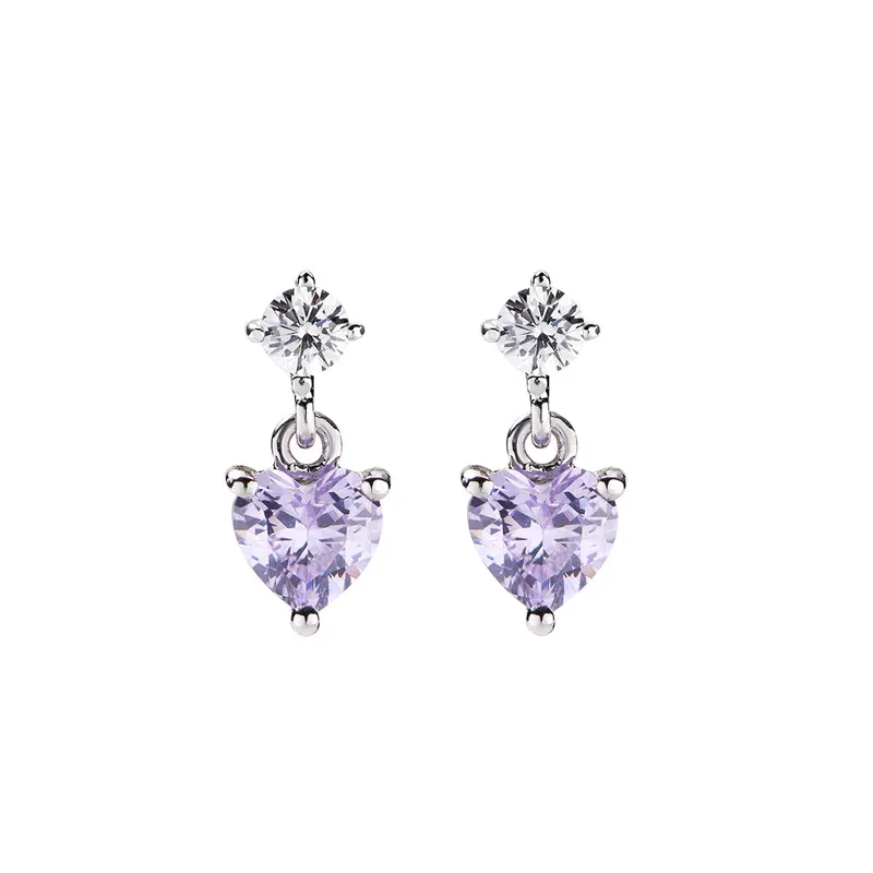 Orecchini Princess Cuore Lilla Donna Amen Orecchini Princess Cuore Lilla Donna Amen