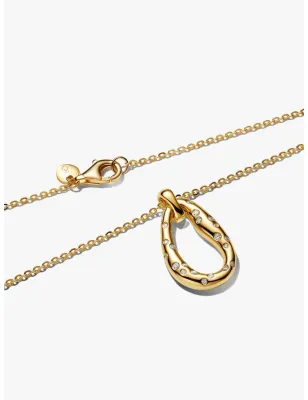 Collana Ovale Linea Sinuosa con Pietre Luminose Donna Pandora