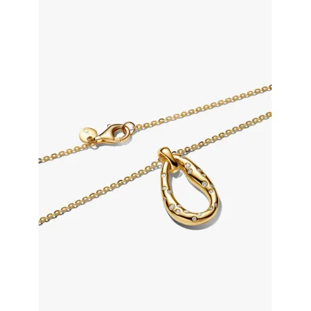 Collana Ovale Linea Sinuosa con Pietre Luminose Donna Pandora