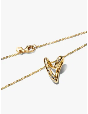 Collana Cuore Linea Sinuosa con Pietre Luminose Donna Pandora