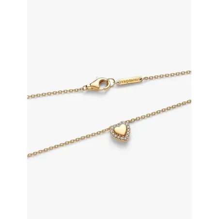 Collana Dorata Cuore e Pavé Donna Pandora
