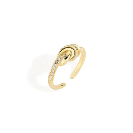 Anello Nodo d'Amore in Ottone Dorato con Zirconi m.16 Amen - category_name - XDMG De Marchi Gianotti