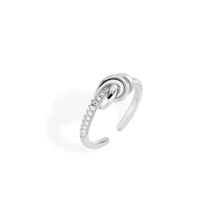 Anello Nodo d'Amore in Ottone con Zirconi m.14 Donna Amen