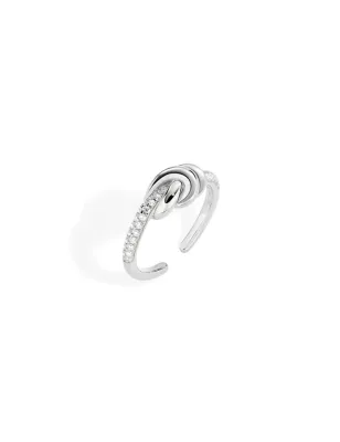 Anello Nodo d'Amore in Ottone con Zirconi m.16 Donna Amen