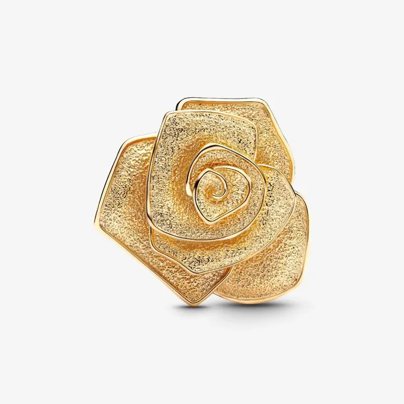Charm Rosa Grande Placcatura Oro 14k Donna Pandora