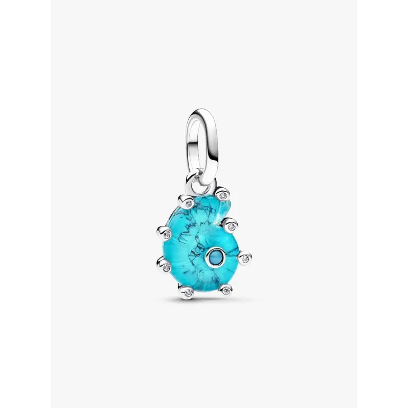 Charm Pendente Conchiglia Vetro di Murano Turchese Donna Pandora Charm Pendente Conchiglia Vetro di Murano Turchese Donna Pandora